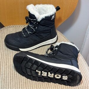 Sorel Kids Black Winter Boots Y 1